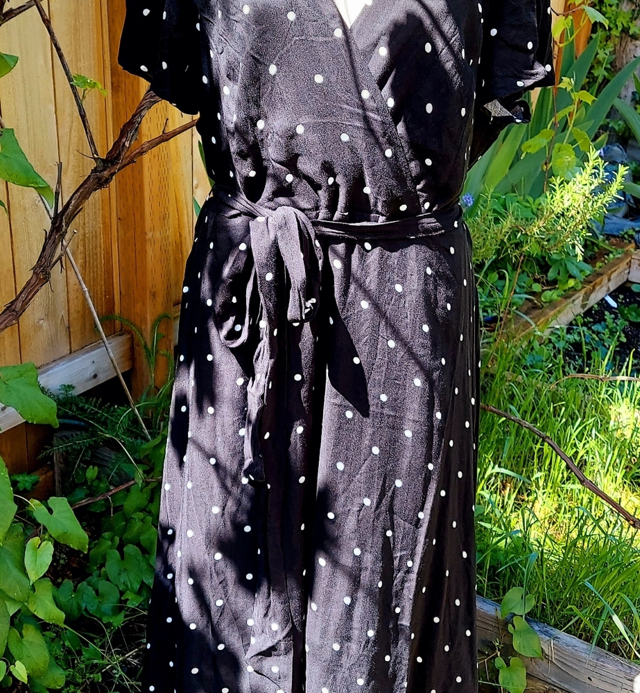 City Chic Black and White Polka Dot Dress XXL/24